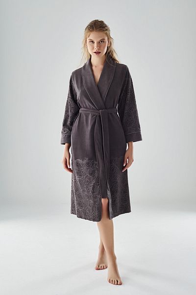 Nuşa Φούστα Jacquard Niki Velvet Bamboo Cotton Peignoir
