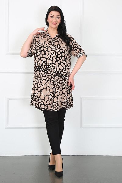 By Alba Collection Γυναικείο τουνίκ με μοτίβο βισκόζης από βαμβακερό βιζόν