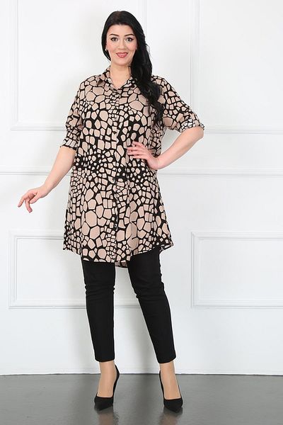 By Alba Collection Γυναικείο τουνίκ με μοτίβο βισκόζης από βαμβακερό βιζόν