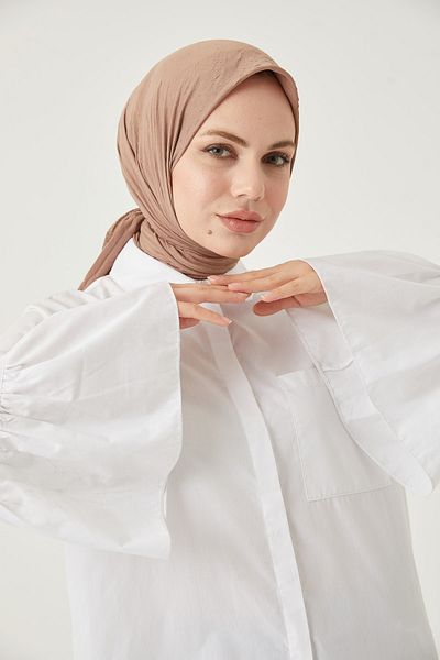 FRESCO SCARFS Γυναικείο μαντήλι Hijab Bamboo Kraş*καφέ
