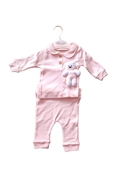 Dumledo Pudra Fitilli Ayıcıklı Alt&üst Takım (0-3, 3-6, 6-9 Ay)