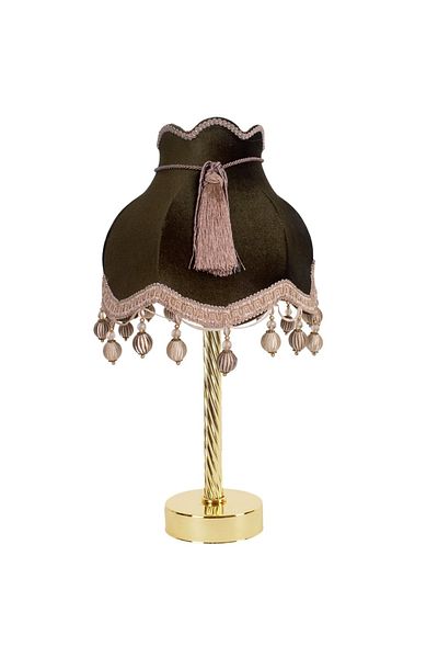 Dekovien Vintage Velvet Khaki Green Bedroom - Living Room Lampshade, Model AB0352
