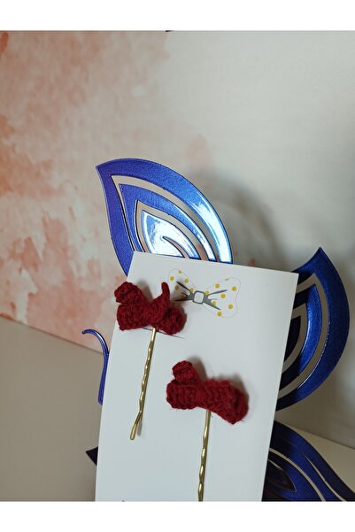 PAPYON Örgü Fiyonk Tel Toka - Bordo - Organik & El Yapımı