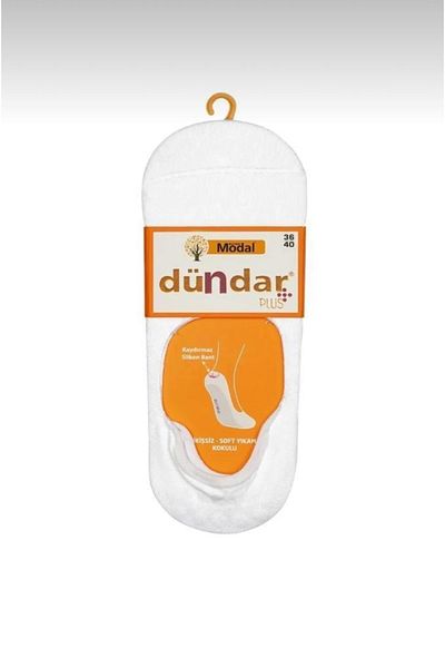 Dündar White Modal Silicone Unisex Ballerina Socks 6" - 6913