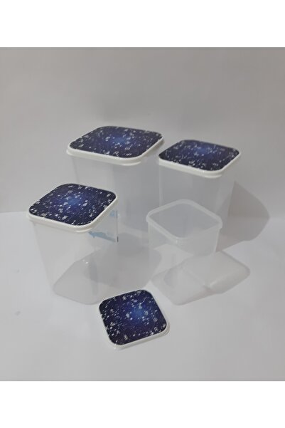 renkli çiçekler Borcan din plastic cu capac Borcan de depozitare în 4 dimensiuni