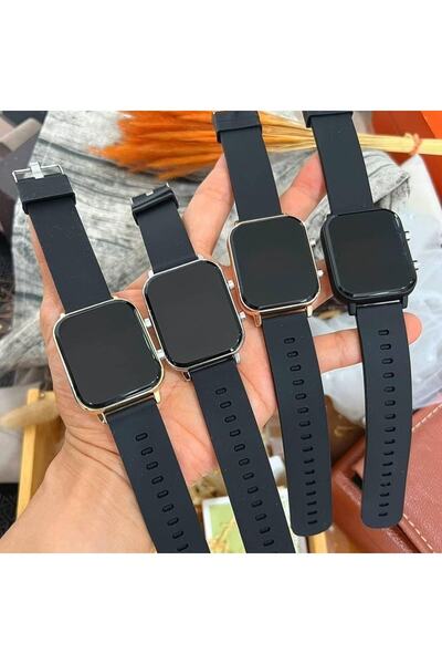 ÇENÇEN Unisex Siyah Silikon Dijital Led Kol Saati Kol Saati