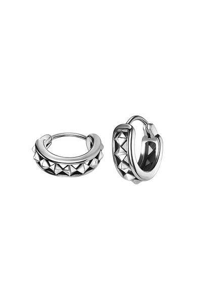 Viking Ring Crystal Design Snap-on 316l Steel Men's Earrings