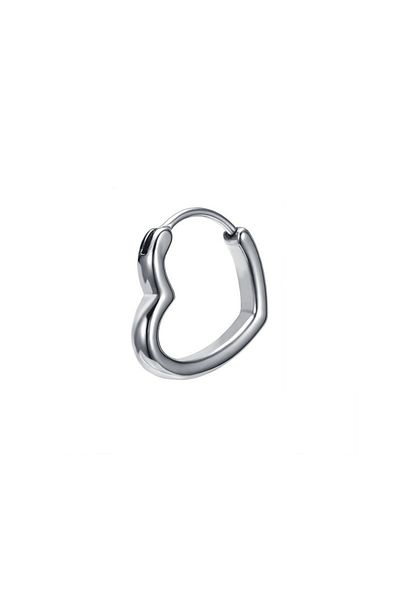 Viking Heart Design Thin Design Snap-On 316l Steel Unisex Earrings