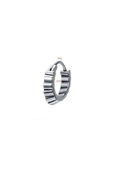 Viking Striped Modern Design Ring Snap Men's 316l Steel Earrings