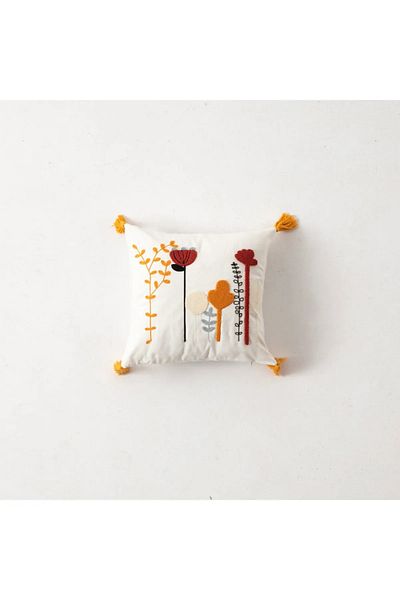SWITA Husă de pernă cu design brodat cu un singur pumn decorativ