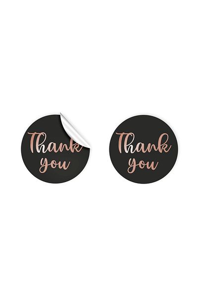 anka design Sticker Coated (4x4cm) 48 Pieces Round Cut -rose Thank You
