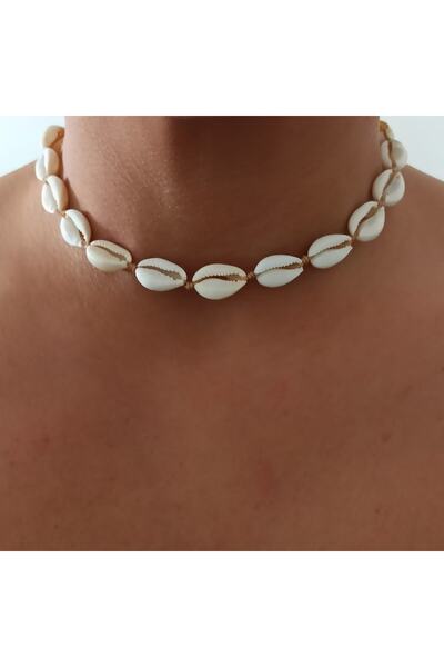 DENİZDENAL Seashell Choker Leash Necklace