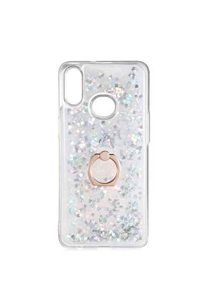 ZM STORE Samsung Galaxy A10s Kılıf Renkli Simli Sıvılı Yüzük Standlı Kapak