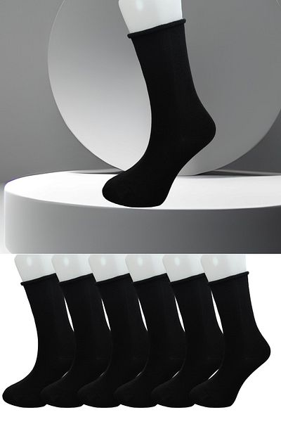 Leement socks 6 чифта нееластични чорапи с безшевни пръсти, памучни, диабетични, премиум серия, бели