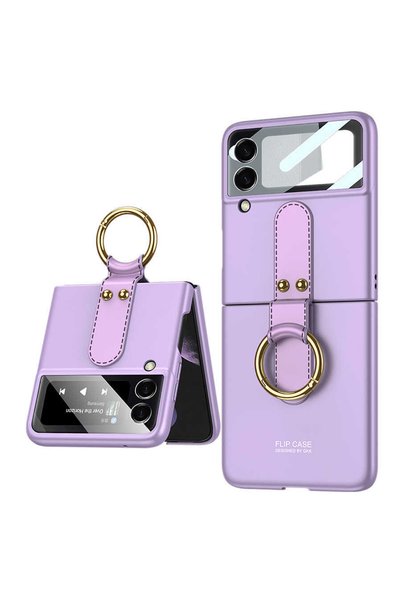 Başkenttekno Case for Samsung Galaxy Z Flip 3 Case Flip Ring Kipta Cover
