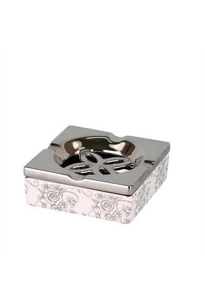 Cool Saloon Ceramic Square Home Scrumieră Crom/argintiu decor 11cm