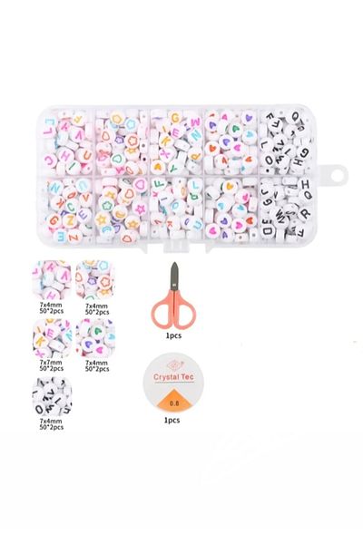 yiğit aksesuar Letter Bead Figure Bead Mini Jewelry Making Set