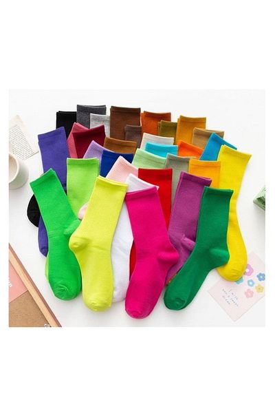 MY MENORA SOCKS 8 ζευγάρια απλές κάλτσες κολλεγίου