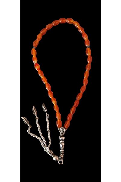 sade kirtasiye Rosary Orange Color Leaf Tassel Rosary