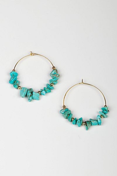 Lila Rosa Authentic Natural Jewelled Hoop Earrings