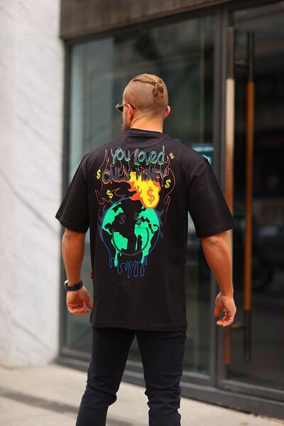 NO61 MAN Μπλουζάκι Oversize Μπροστινό Πίσω Χρήματα με στάμπα