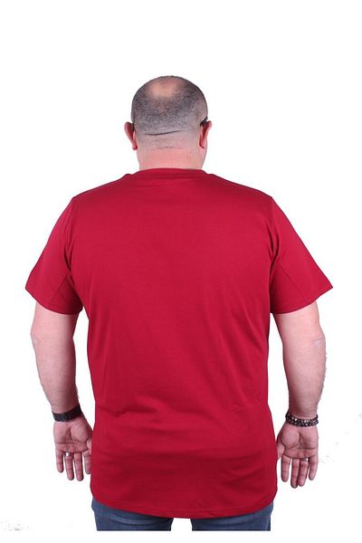 MocGrande Tricou cu imprimeu pentru bărbați de mărime mare Lightning 23132 Roșu Claret