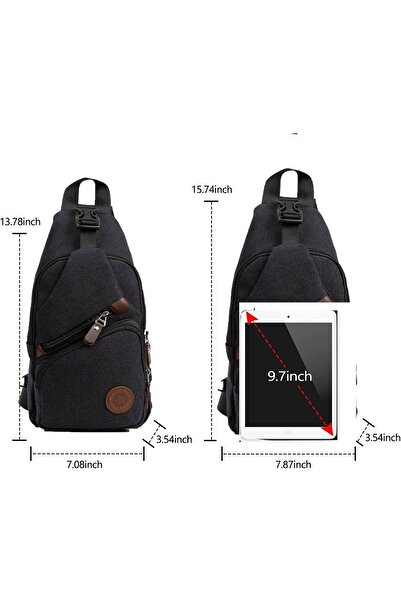 NEWISH POLO ACCESSORIES Geantă de umăr cu curea încrucișată, unisex, din pânză, cu port pentru căști USB