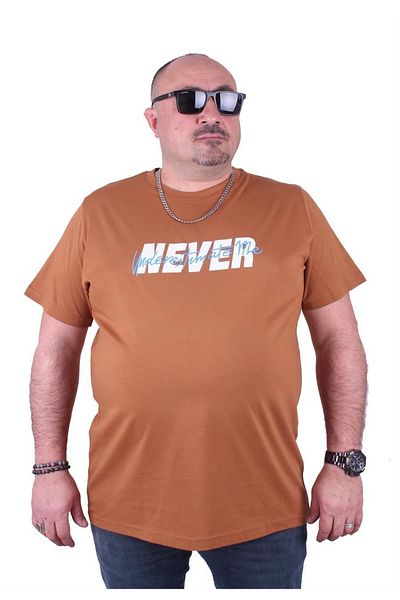 MocGrande Ανδρικό μπλουζάκι με στάμπα - Mink, Large Size, Never 23135