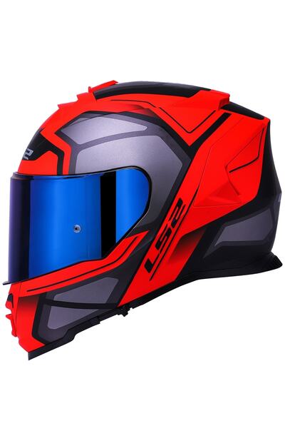 LS2 Storm 2 Faster Mat Kırmızı-tıtanıum Kask