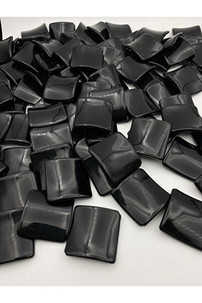 Hedef Bijuteri 100 جرام خرز على شكل معين مربع معدني أسود اللون، خرز حقيبة الم...