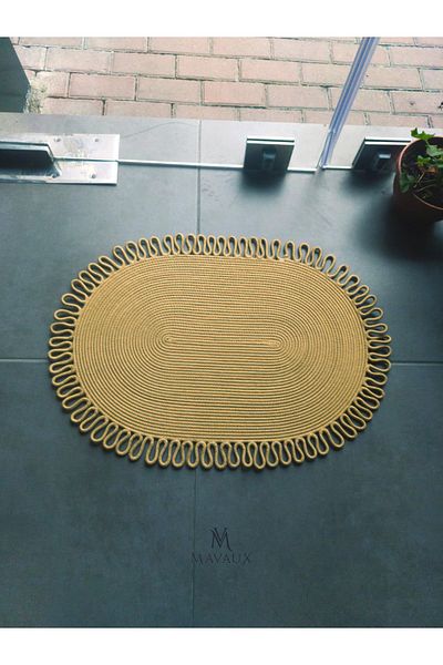 MaVaux , Jute, Patterned Doormat, Bathroom, Balcony Mat, Household Goods