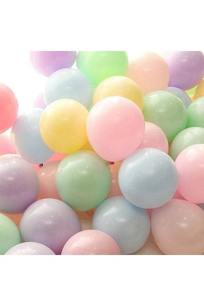 Happyland Macaron Pastel Colors Mixed Color Balloon 10 Pieces