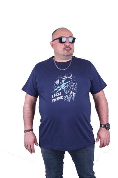 Starbattal Мъжка тениска с голям размер с щампа Lightning 23132 Marin