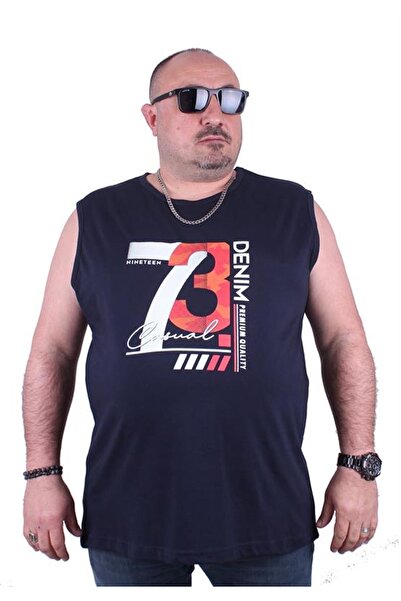 Starbattal Tricou fără mâneci cu imprimeu pentru bărbați de mărime mare Casua...