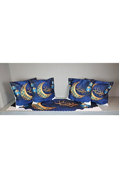 tulteks Motifli Dijital Baskılı Runner & Kırlent Kılıfı Seti 4lü