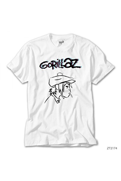 Z zepplin Gorillaz Head White T-Shirt