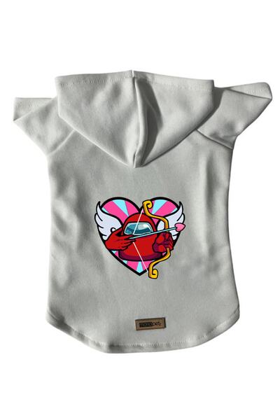 Monopetz سويت شيرت من الصوف بغطاء للرأس ملابس للكلاب والقطط - أبيض بيننا - مق...