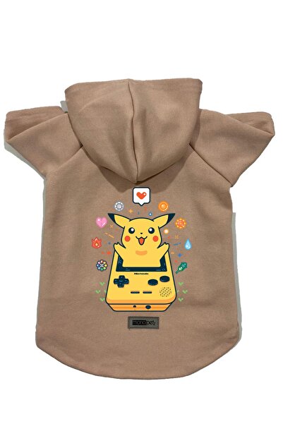 Monopetz سويت شيرت من الصوف بغطاء للرأس للكلاب والقطط - بيج نيو بيكاتشو - مقا...