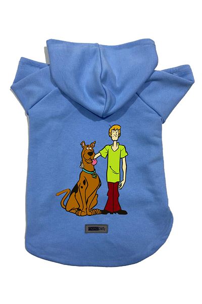 Monopetz Hooded Fleece Sweatshirt Dog And Cat Outfit & Dress - Blue New Scooby Doo - Size L
