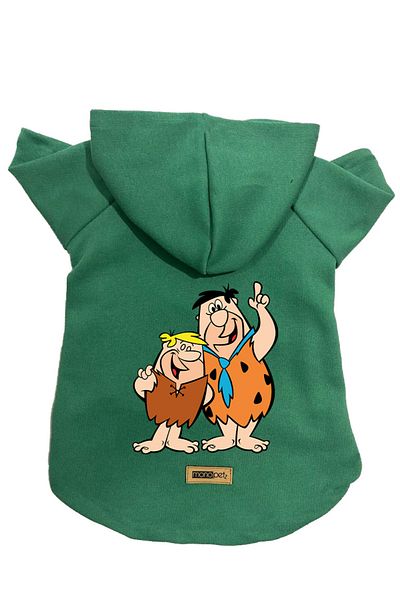 Monopetz Hooded Fleece Sweatshirt Dog And Cat Outfit & Dress - Green Barney & Fred - Size S