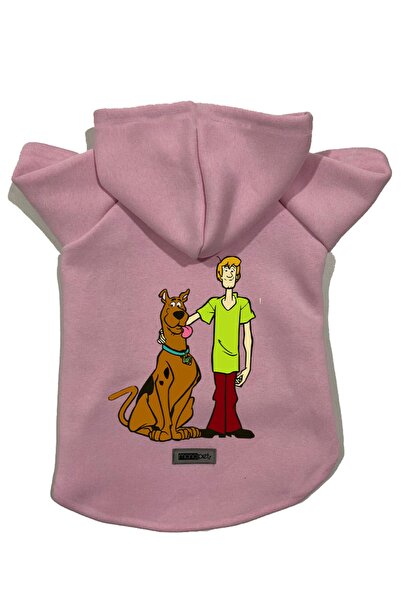 Monopetz سويت شيرت من الصوف بغطاء للرأس ملابس للكلاب والقطط - وردي New Scooby...