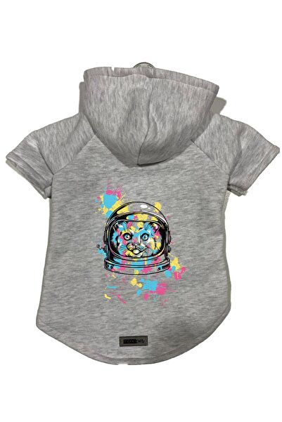 Monopetz سويت شيرت من الصوف بغطاء للرأس للكلاب والقطط - رمادي سيتي 26 - مقاس M