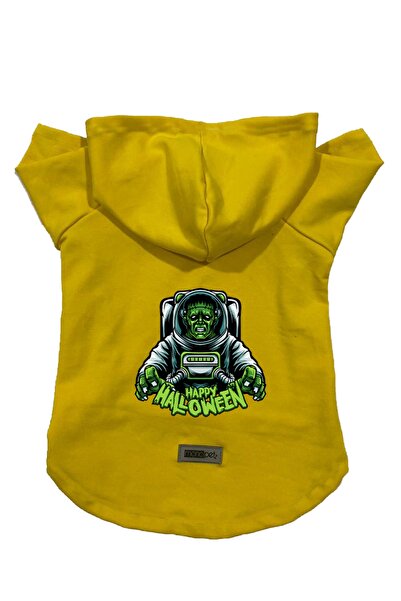 Monopetz سويت شيرت أصفر من الصوف بطباعة رائد الفضاء فرانكشتاين - ملابس وملابس...