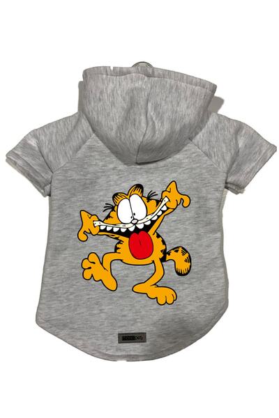 Monopetz سويت شيرت من الصوف بغطاء للرأس للكلاب والقطط - رمادي جديد غارفيلد - ...