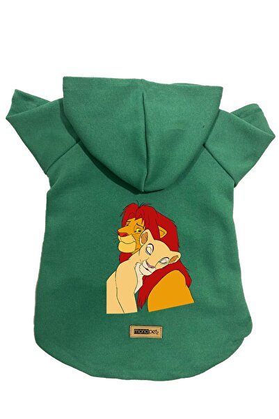 Monopetz سويت شيرت من الصوف بغطاء للرأس ملابس للكلاب والقطط - أخضر الأسد المل...