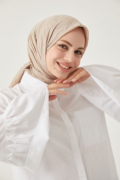 FRESCO SCARFS Γυναικείο μαντήλι Hijab Bamboo Kraş*μπεζ