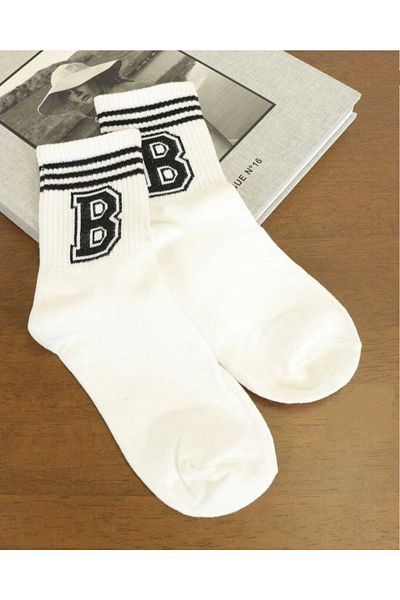 mcy butik 2'pair Unisex (B) College Socks