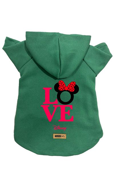 Monopetz Green Mini Love - Size m Hooded Fleece Sweatshirt, Dog and Cat Outfit