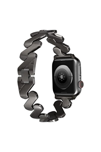 Strap U Apple Watch 2/3/4/5/6/7/8/9/se/ultra/ultra 2 42-44-45-49mm Uyumlu Tasarım Klipsli Metal Kordon