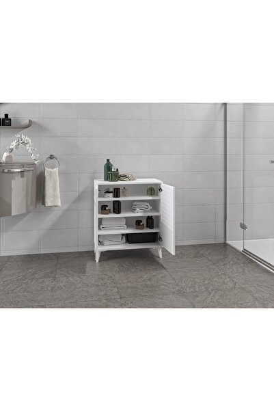 Baby Darling Beyaz Mdf  4 Bölmeli Çok Amaçlı Banyo Dolabı